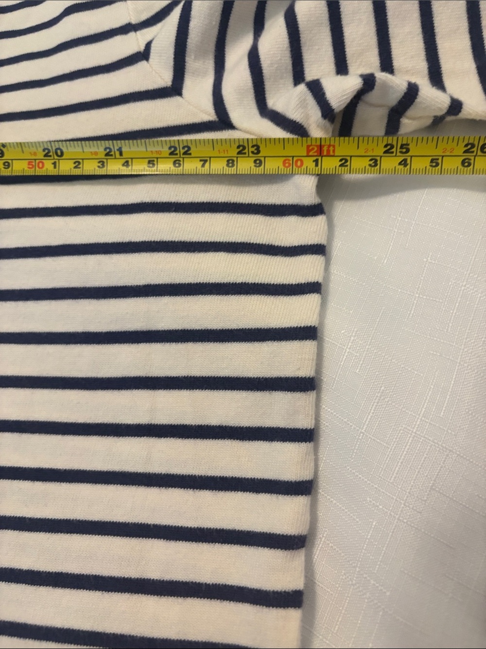 J Crew Boatneck top white & navy stripes SZ XXL embroidered red kiss nautical - Picture 6 of 9